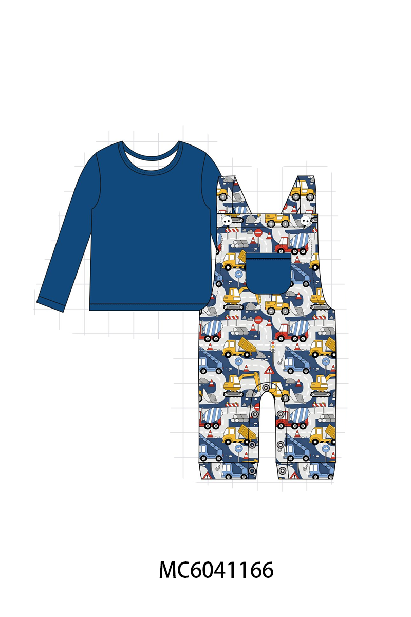 PO90 Navy excavator print bamboo collection - closing 5/11 - ETA early October