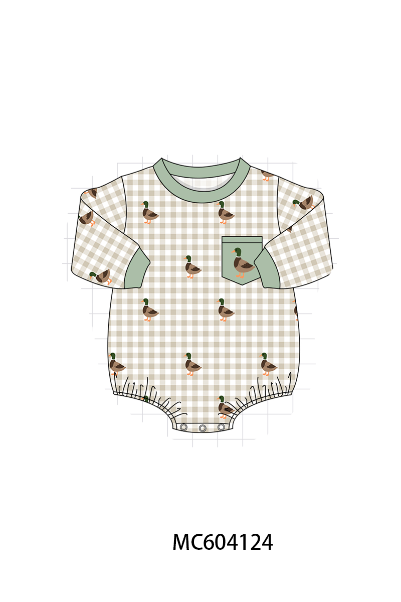 PO86 Green duck quack quack embroidery ruffle collection  - closing 4/13 - ETA early September