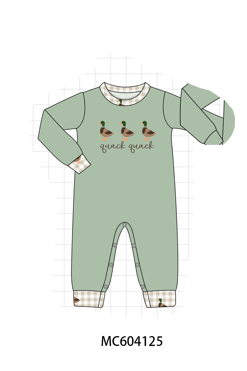PO86 Green duck quack quack embroidery ruffle collection  - closing 4/13 - ETA early September