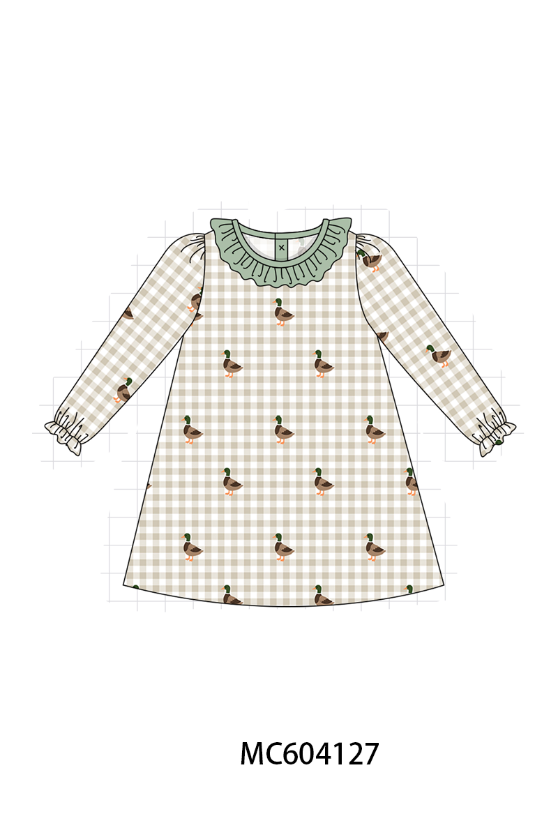 PO86 Green duck quack quack embroidery ruffle collection  - closing 4/13 - ETA early September