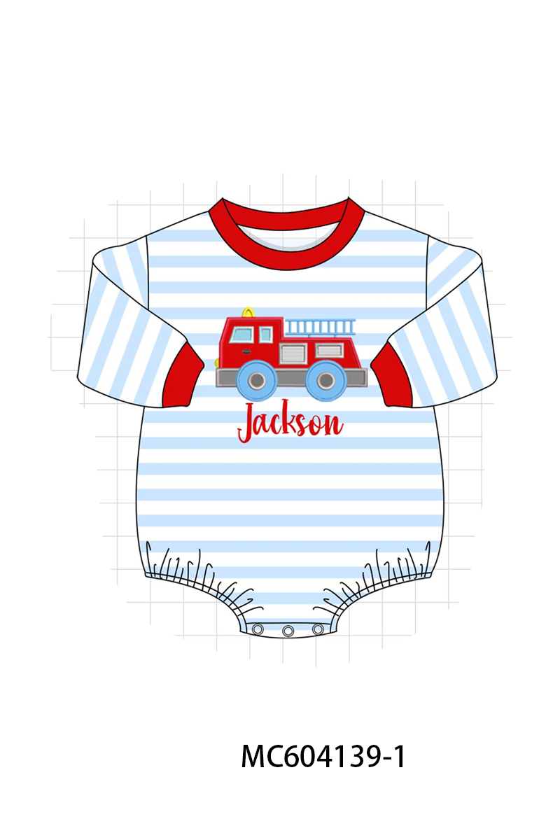 PO86 Blue stripe firework monogram embroidery collection  - closing 4/13 - ETA early September
