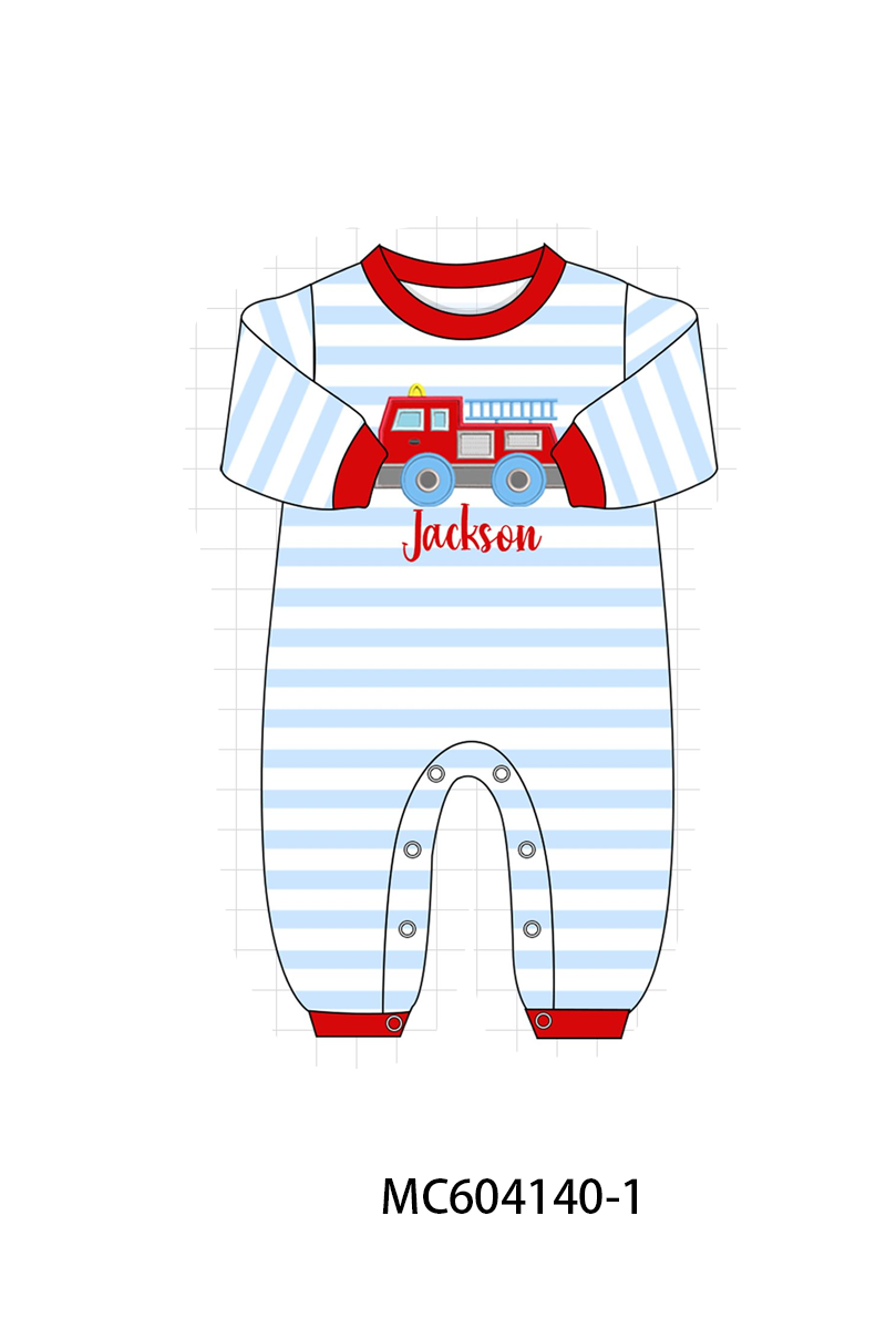 PO86 Blue stripe firework monogram embroidery collection  - closing 4/13 - ETA early September