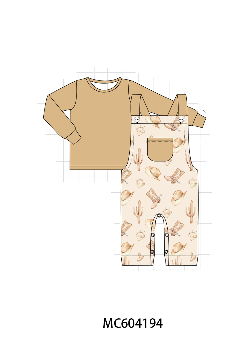 PO86 Khaki western boots print bamboo collection  - closing 4/13 - ETA early September