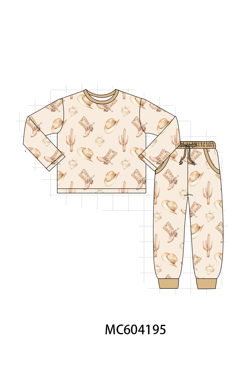 PO86 Khaki western boots print bamboo collection  - closing 4/13 - ETA early September