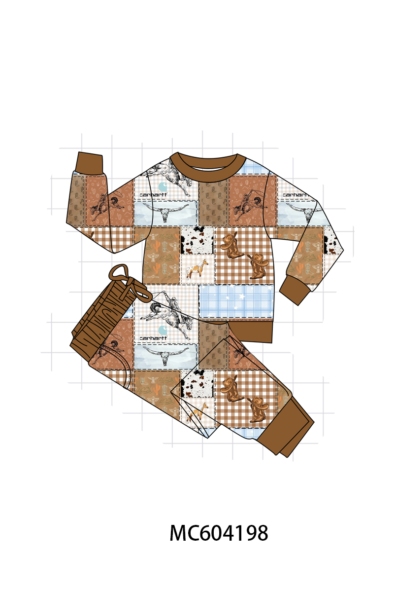 PO86 Brown western bamboo plaid collection  - closing 4/13 - ETA early September
