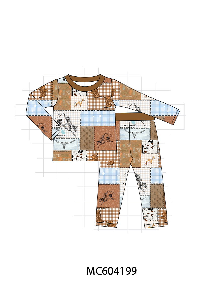 PO86 Brown western bamboo plaid collection  - closing 4/13 - ETA early September