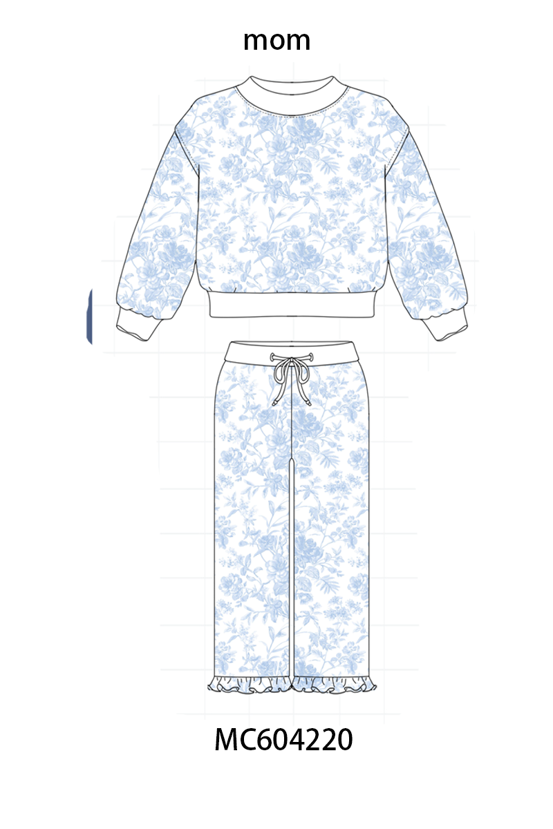PO86 Floral bow print mom&me ruffle pants set collection  - closing 4/13 - ETA early September