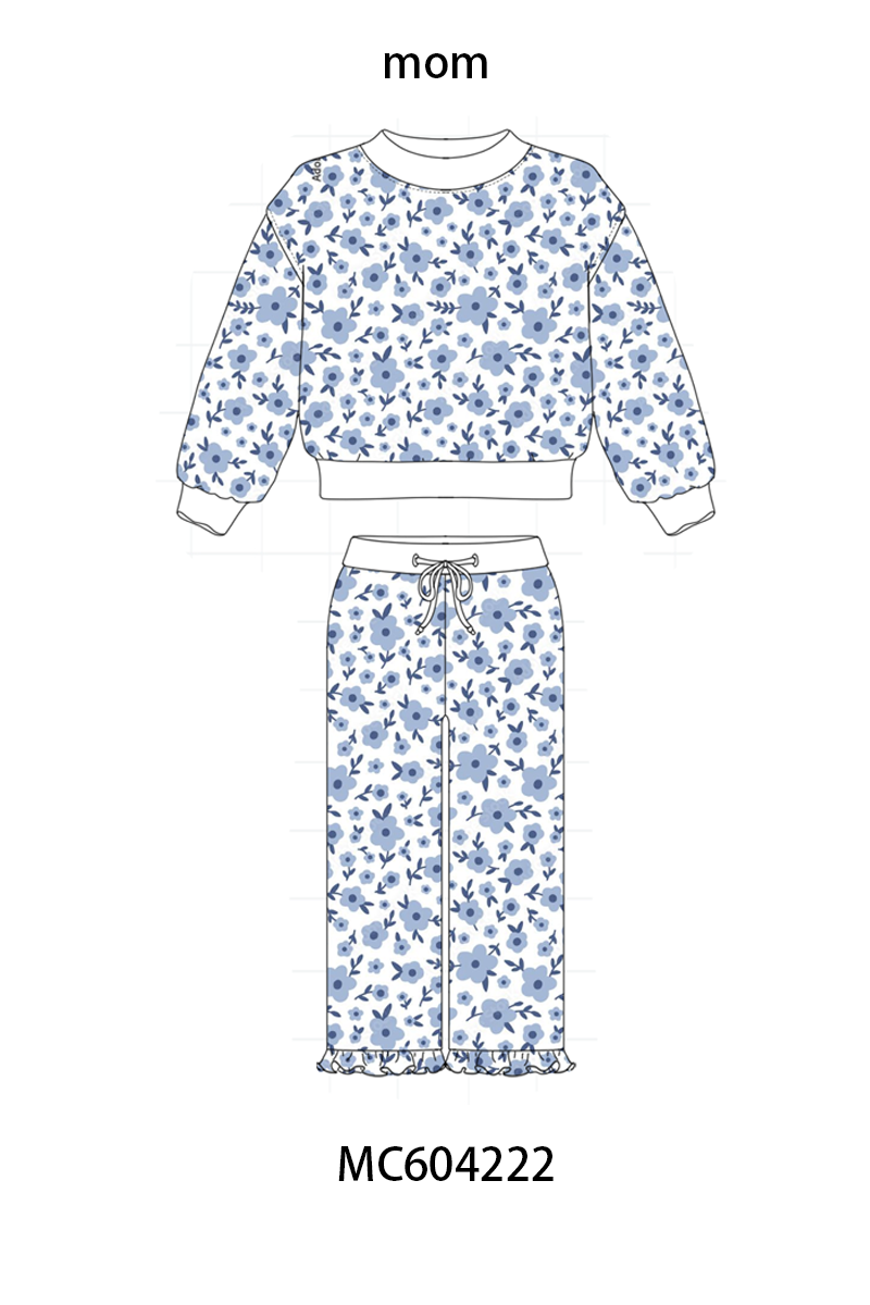 PO86 Floral bow print mom&me ruffle pants set collection  - closing 4/13 - ETA early September