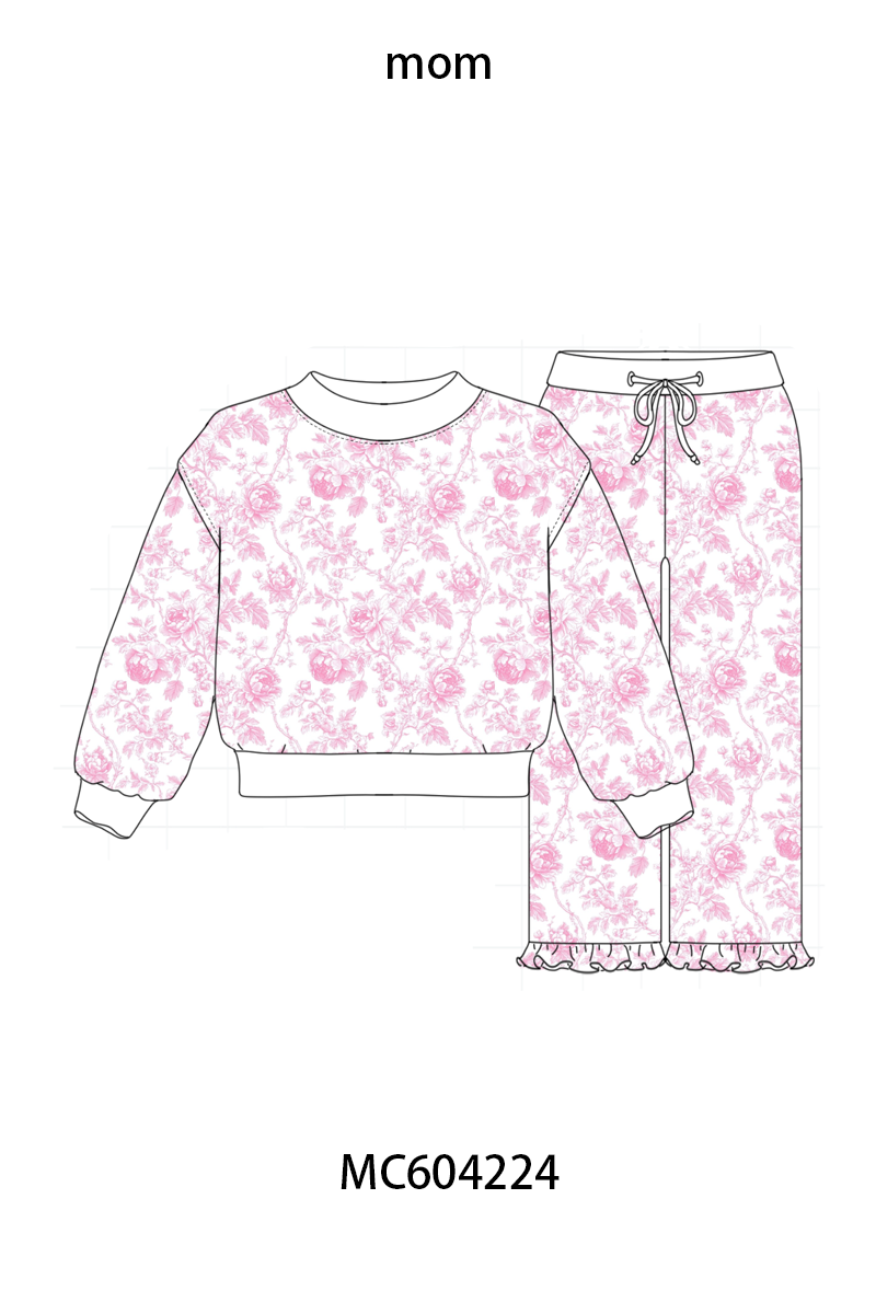 PO86 Floral bow print mom&me ruffle pants set collection  - closing 4/13 - ETA early September