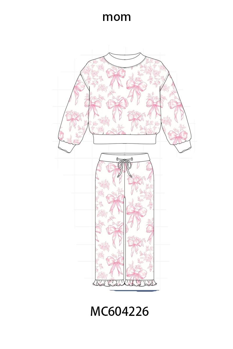 PO86 Floral bow print mom&me ruffle pants set collection  - closing 4/13 - ETA early September