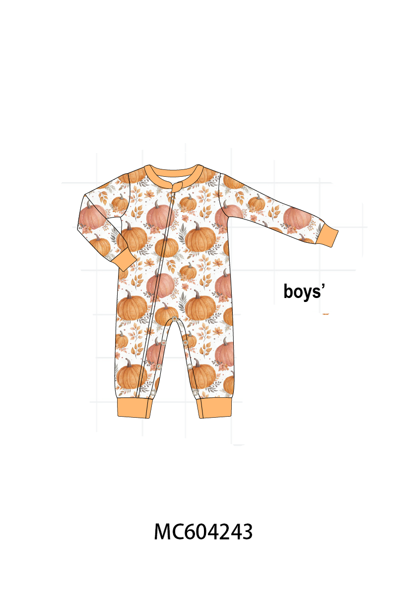PO86 Orange pumpkin print ruffle collection 2  - closing 4/13 - ETA early September