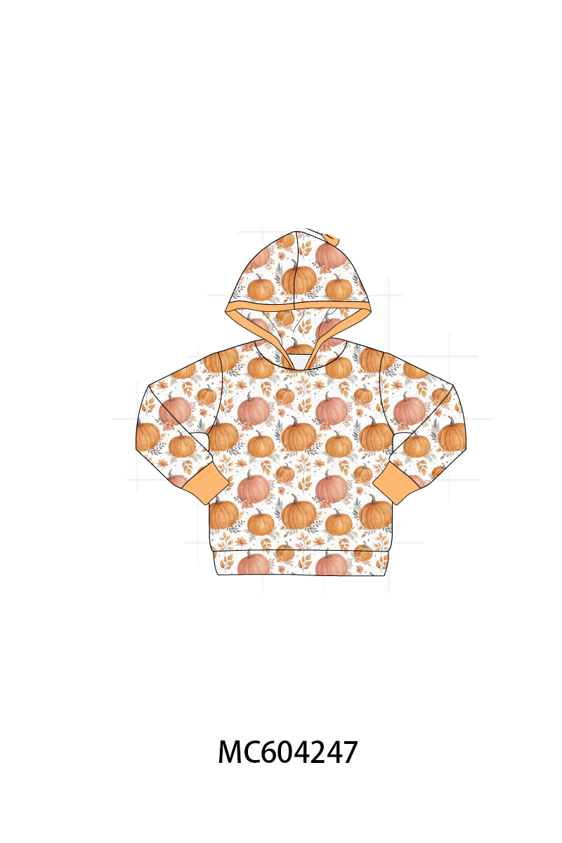 PO86 Orange pumpkin print ruffle collection 1  - closing 4/13 - ETA early September