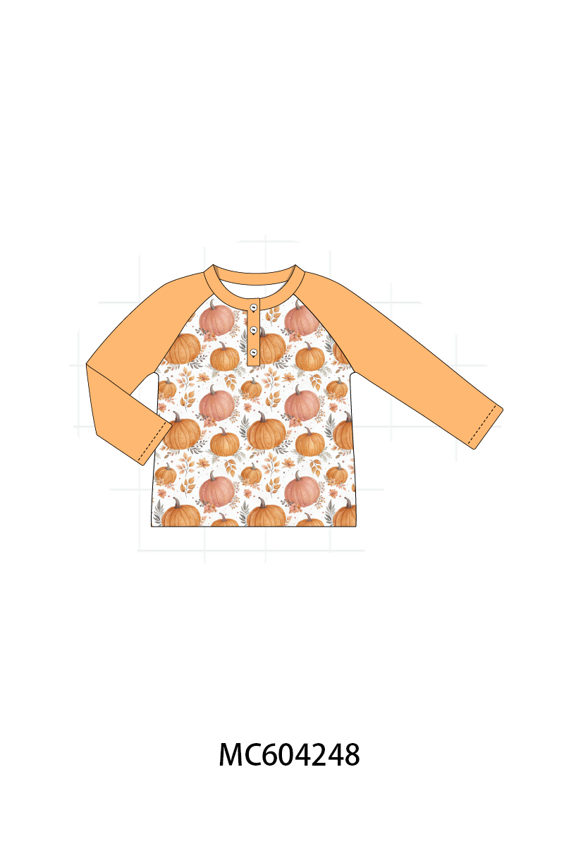 PO86 Orange pumpkin print ruffle collection 2  - closing 4/13 - ETA early September