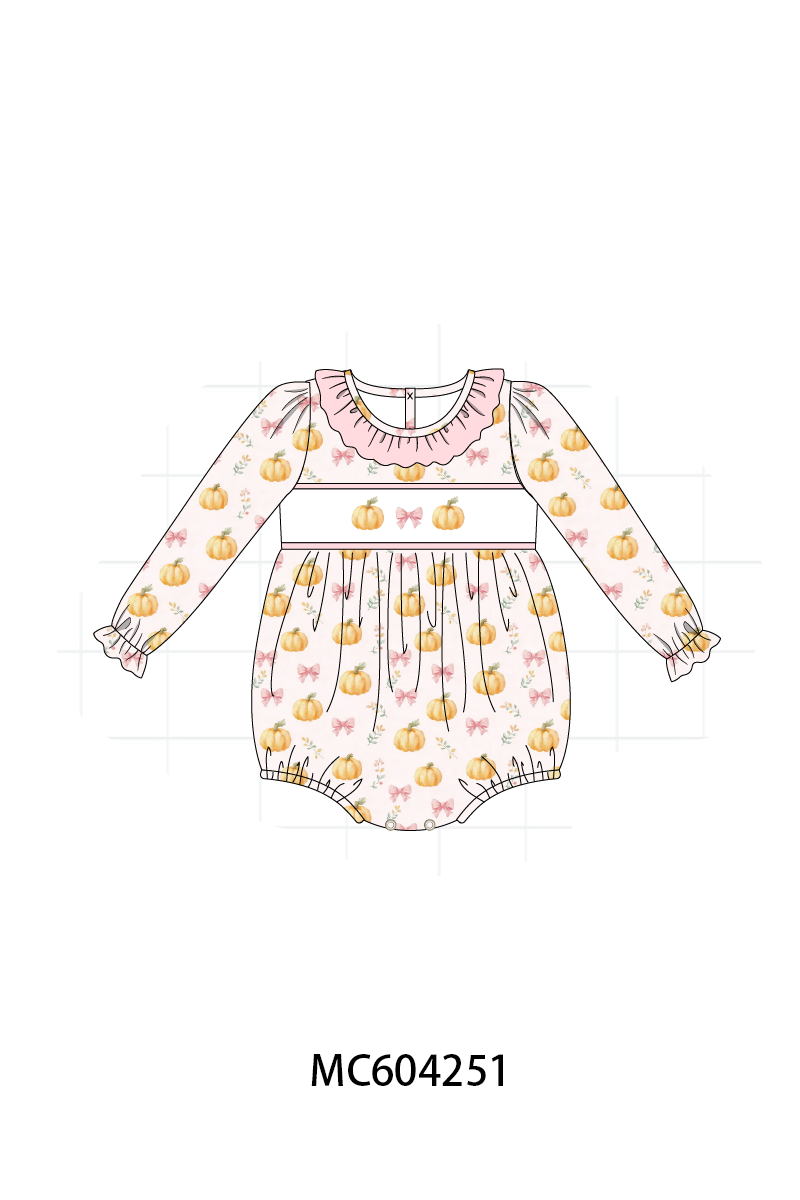 PO86 Pumpkin embroidery ruffle collection  - closing 4/13 - ETA early September