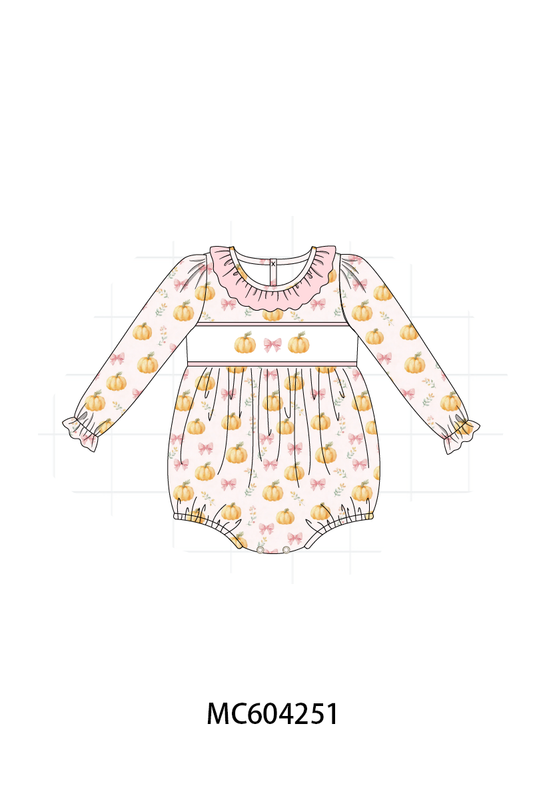 PO86 Pumpkin embroidery ruffle collection  - closing 4/13 - ETA early September