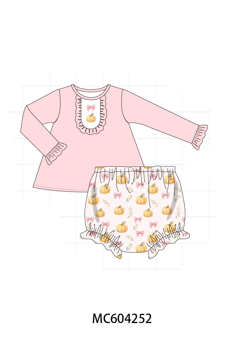 PO86 Pumpkin embroidery ruffle collection  - closing 4/13 - ETA early September