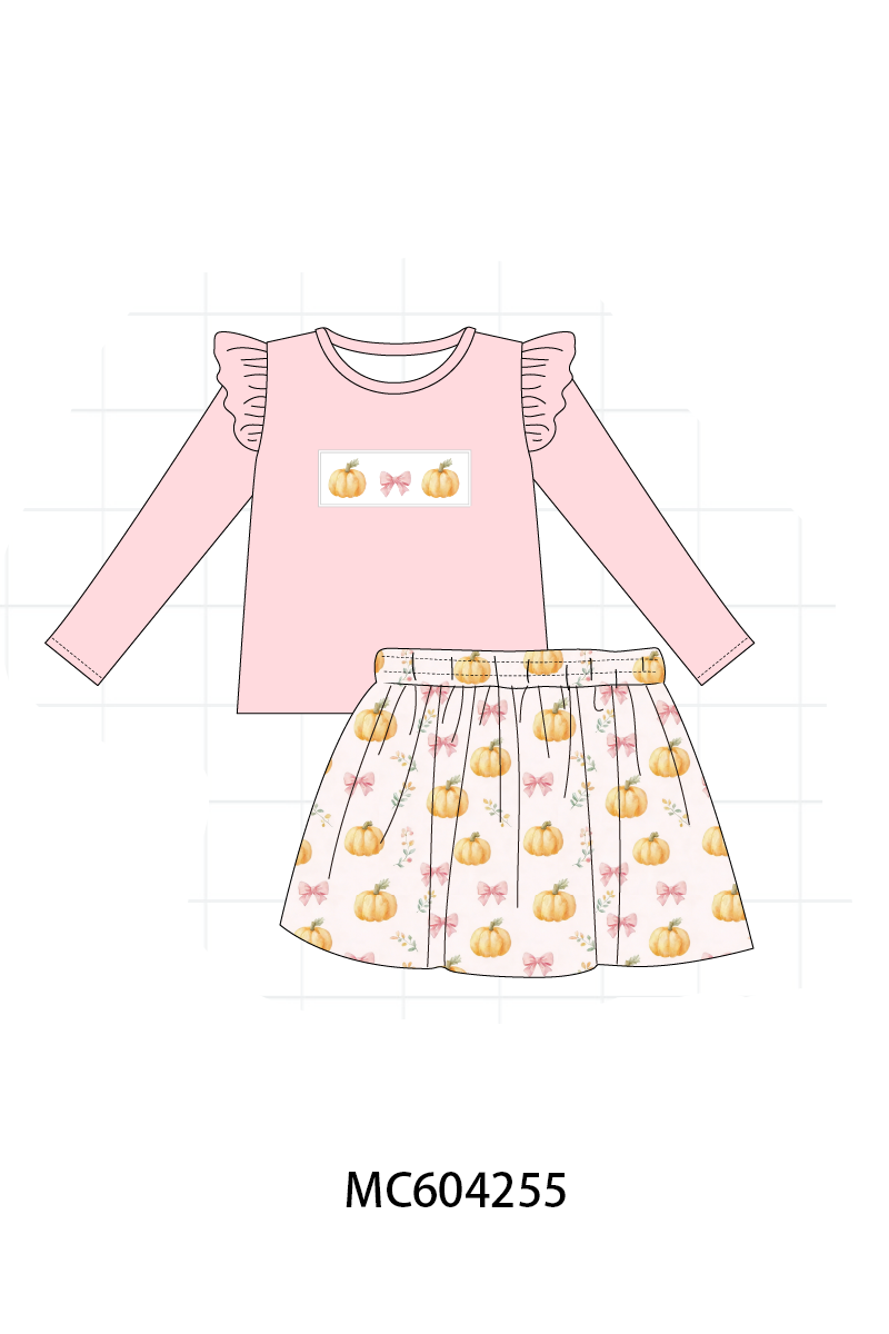 PO86 Pumpkin embroidery ruffle collection  - closing 4/13 - ETA early September