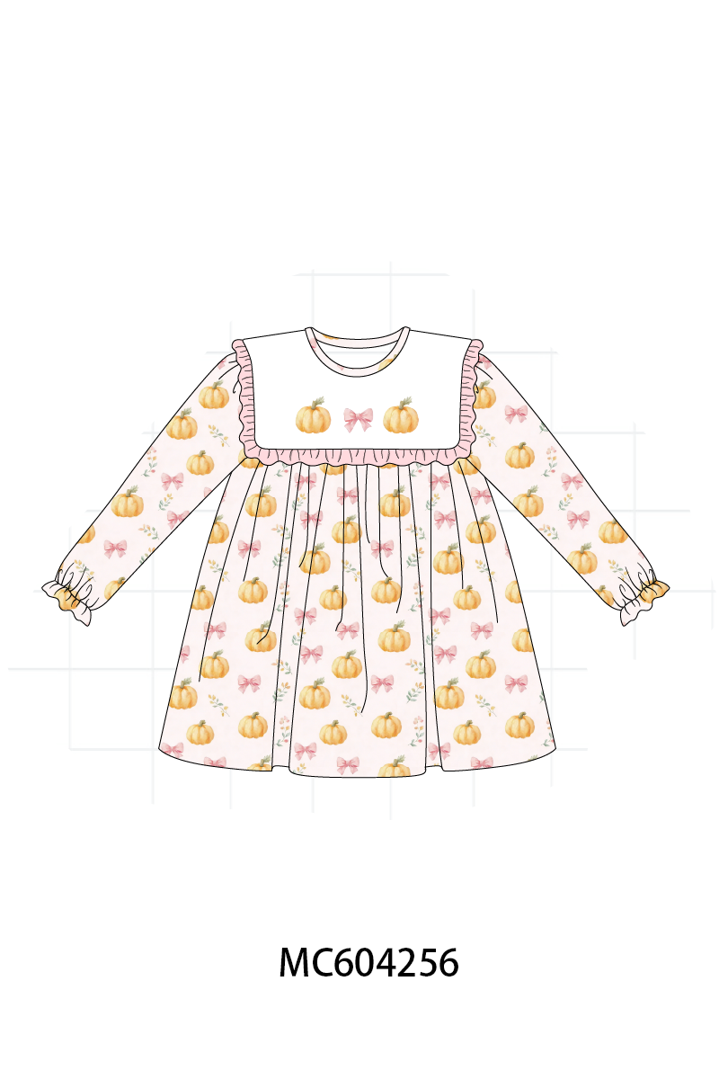 PO86 Pumpkin embroidery ruffle collection  - closing 4/13 - ETA early September