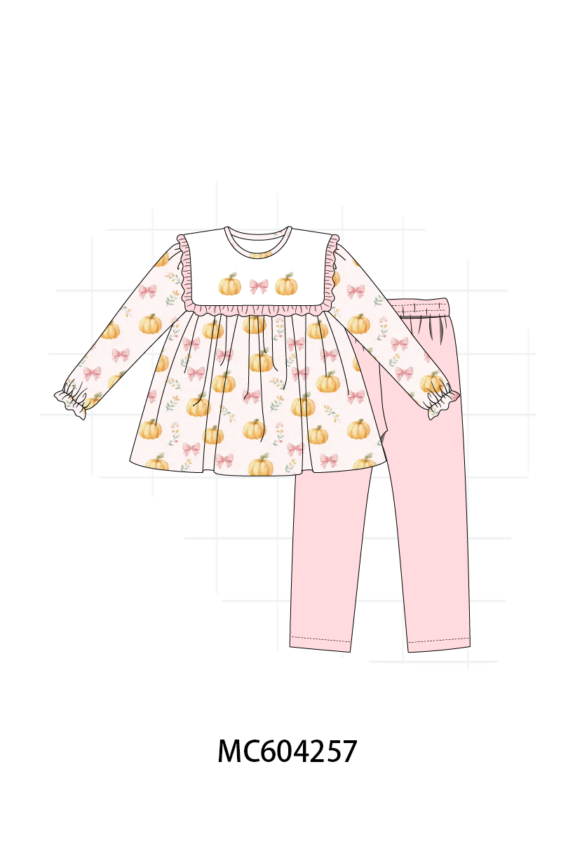 PO86 Pumpkin embroidery ruffle collection  - closing 4/13 - ETA early September