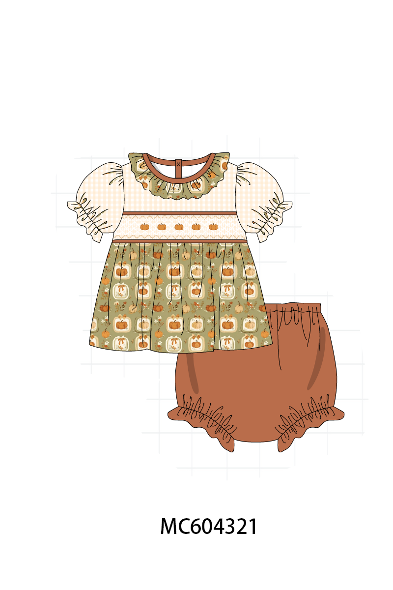PO86 Vintage pumpkin embroidery smocked collection  - closing 4/13 - ETA early September