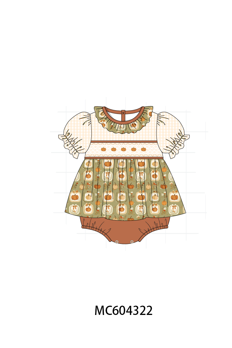 PO86 Vintage pumpkin embroidery smocked collection  - closing 4/13 - ETA early September