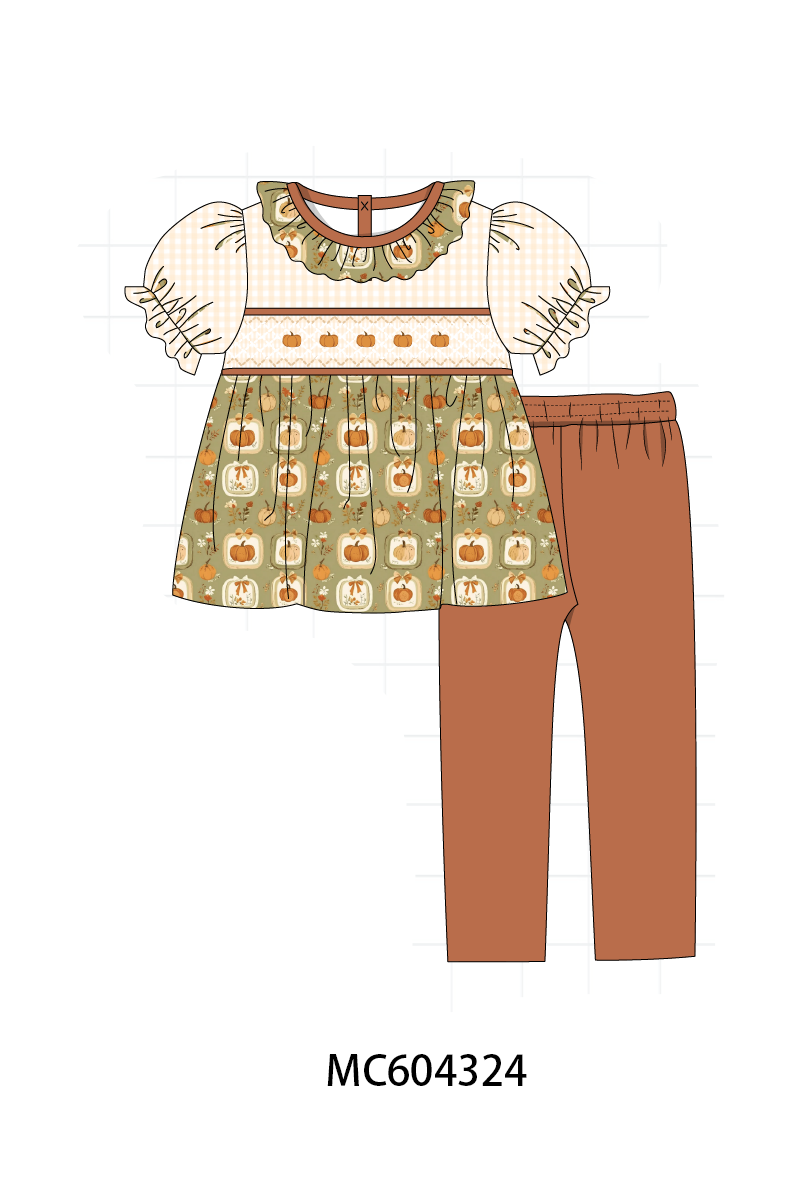 PO86 Vintage pumpkin embroidery smocked collection  - closing 4/13 - ETA early September