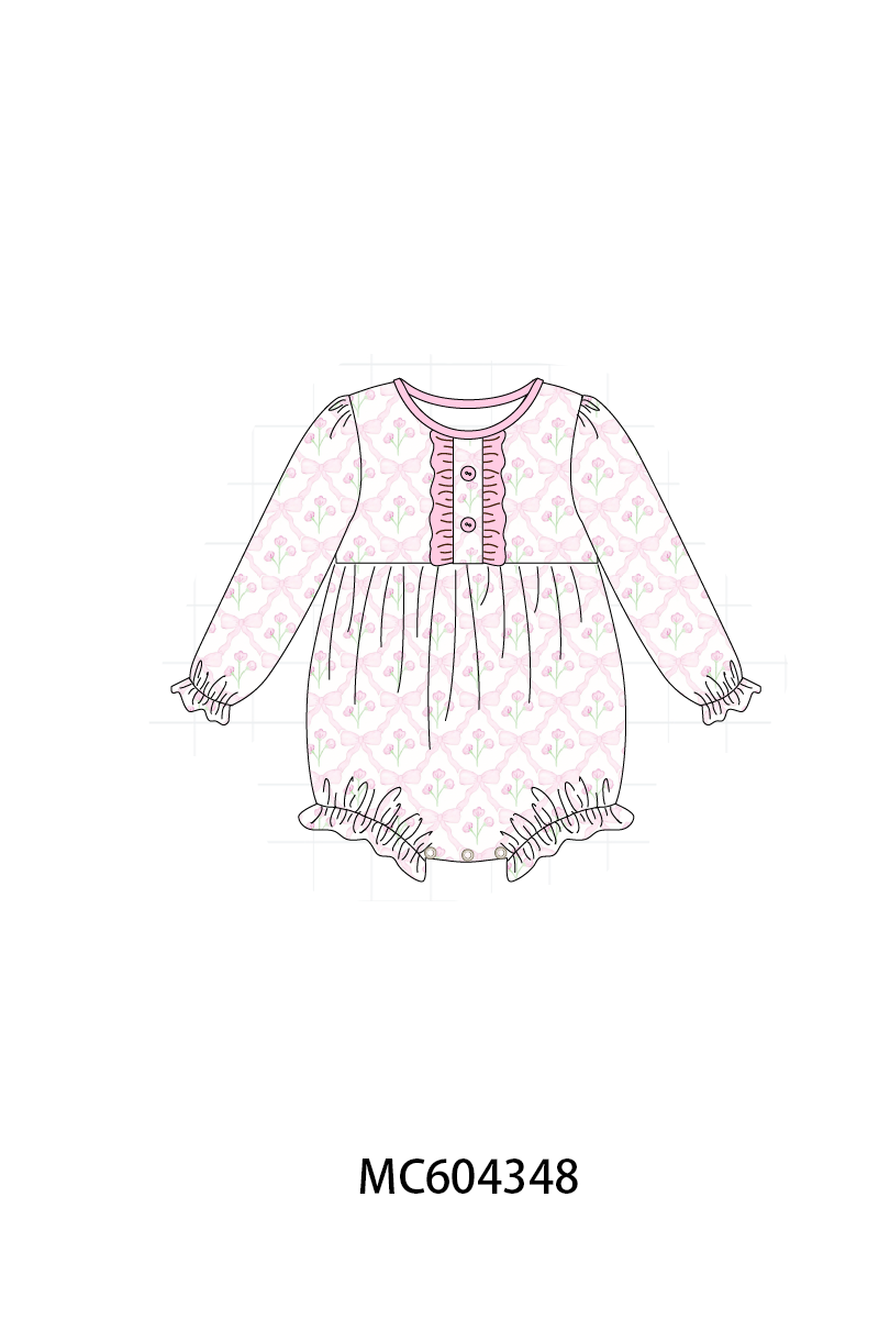 PO86 Pink floral print ruffle collection  - closing 4/13 - ETA early September