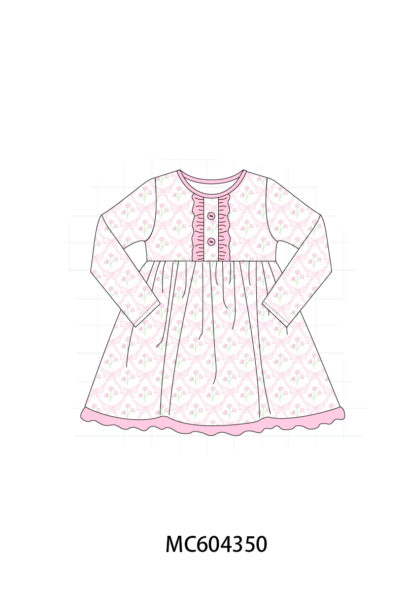 PO86 Pink floral print ruffle collection  - closing 4/13 - ETA early September