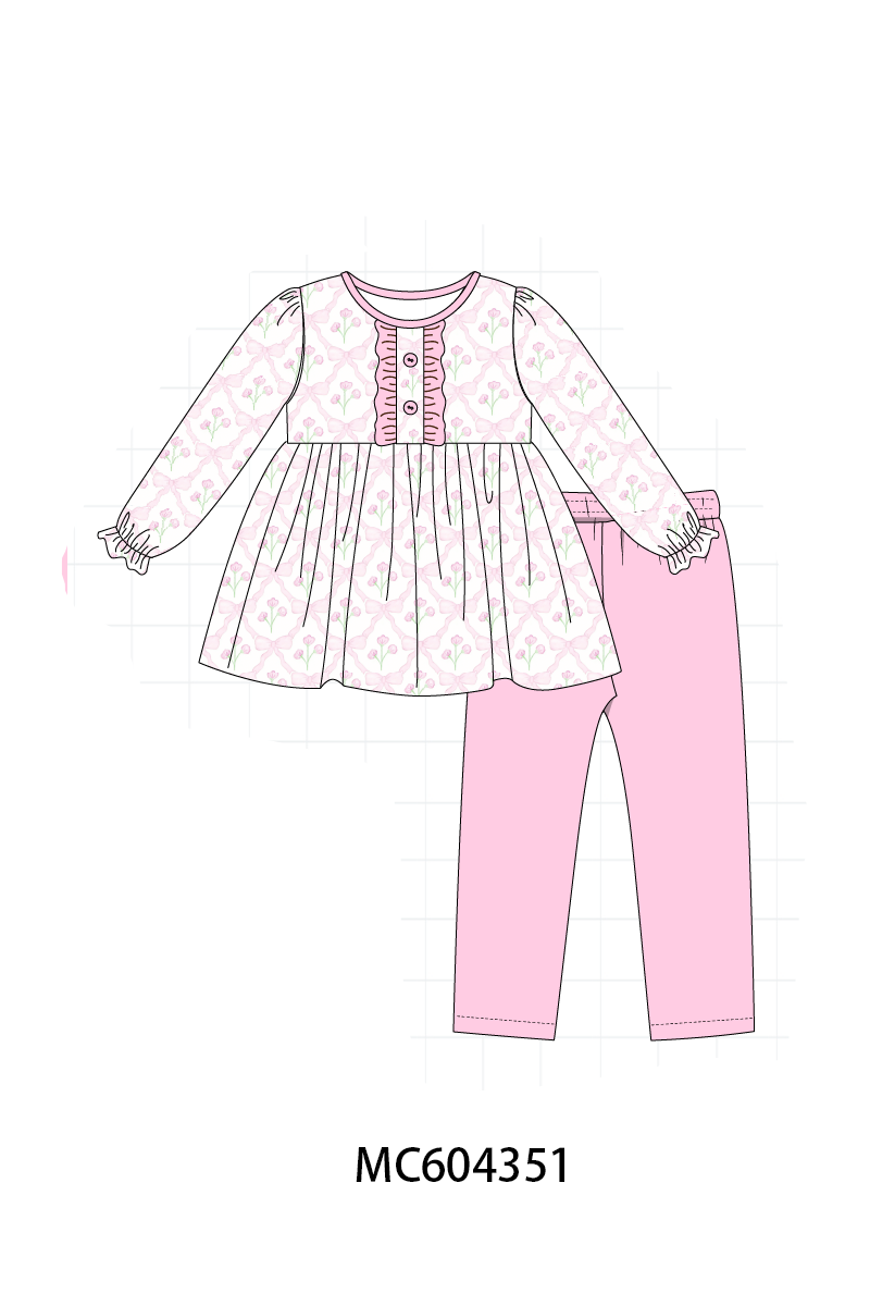 PO86 Pink floral print ruffle collection  - closing 4/13 - ETA early September