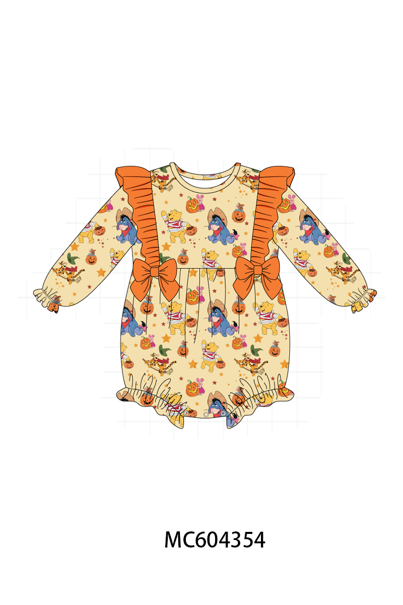 PO86 Orange winnie the halloween print ruffle collection  - closing 4/13 - ETA early September