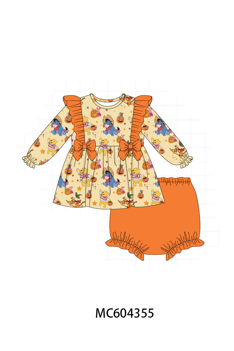 PO86 Orange winnie the halloween print ruffle collection  - closing 4/13 - ETA early September