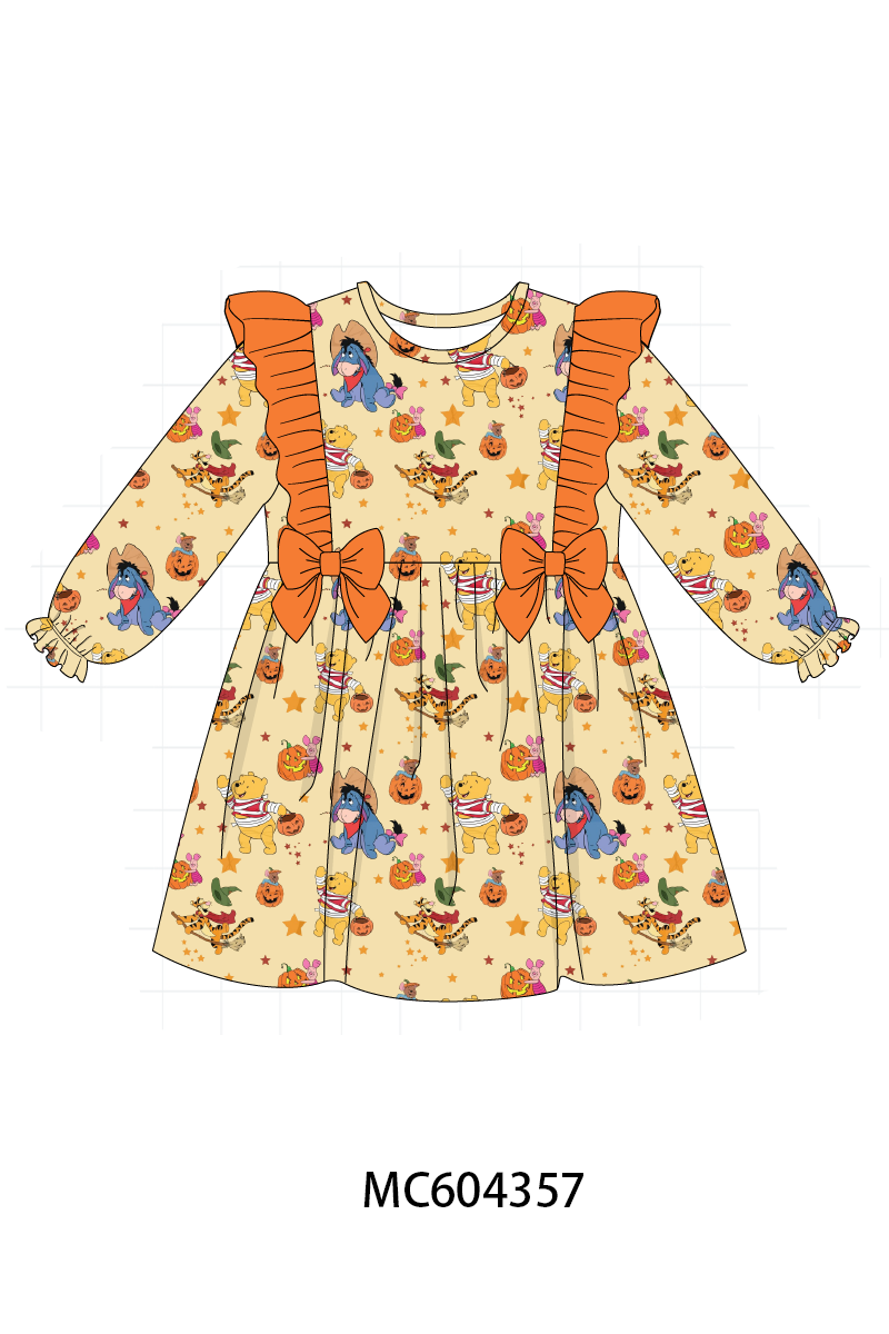 PO86 Orange winnie the halloween print ruffle collection  - closing 4/13 - ETA early September