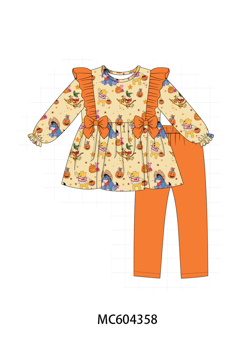 PO86 Orange winnie the halloween print ruffle collection  - closing 4/13 - ETA early September