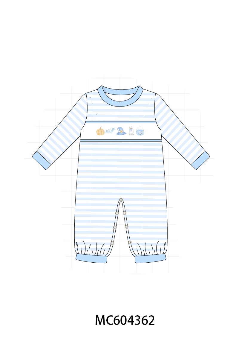 PO86 Blue halloween embroidery plaid collection  - closing 4/13 - ETA early September