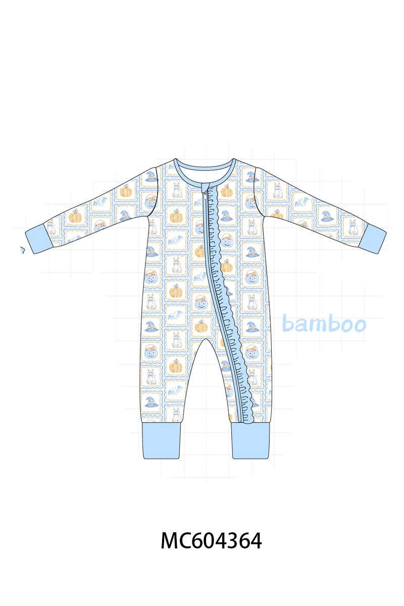 PO86 Blue halloween embroidery plaid collection  - closing 4/13 - ETA early September