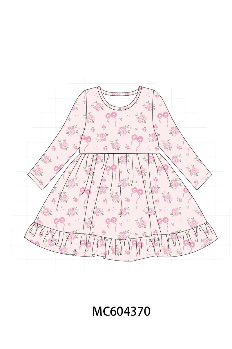 PO86 Pink rose floral bow print collection  - closing 4/13 - ETA early September