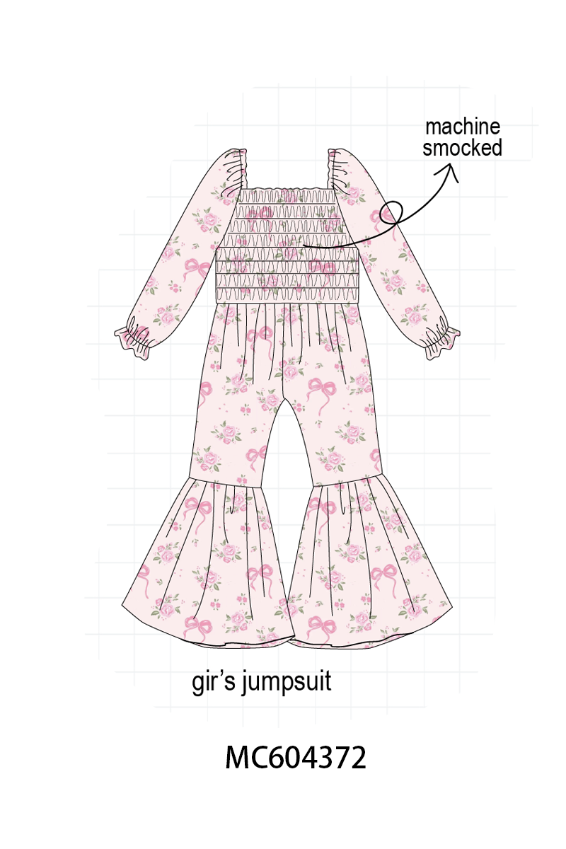 PO86 Pink rose floral bow print collection  - closing 4/13 - ETA early September
