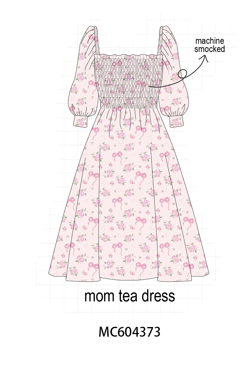 PO86 Pink rose floral bow print collection  - closing 4/13 - ETA early September
