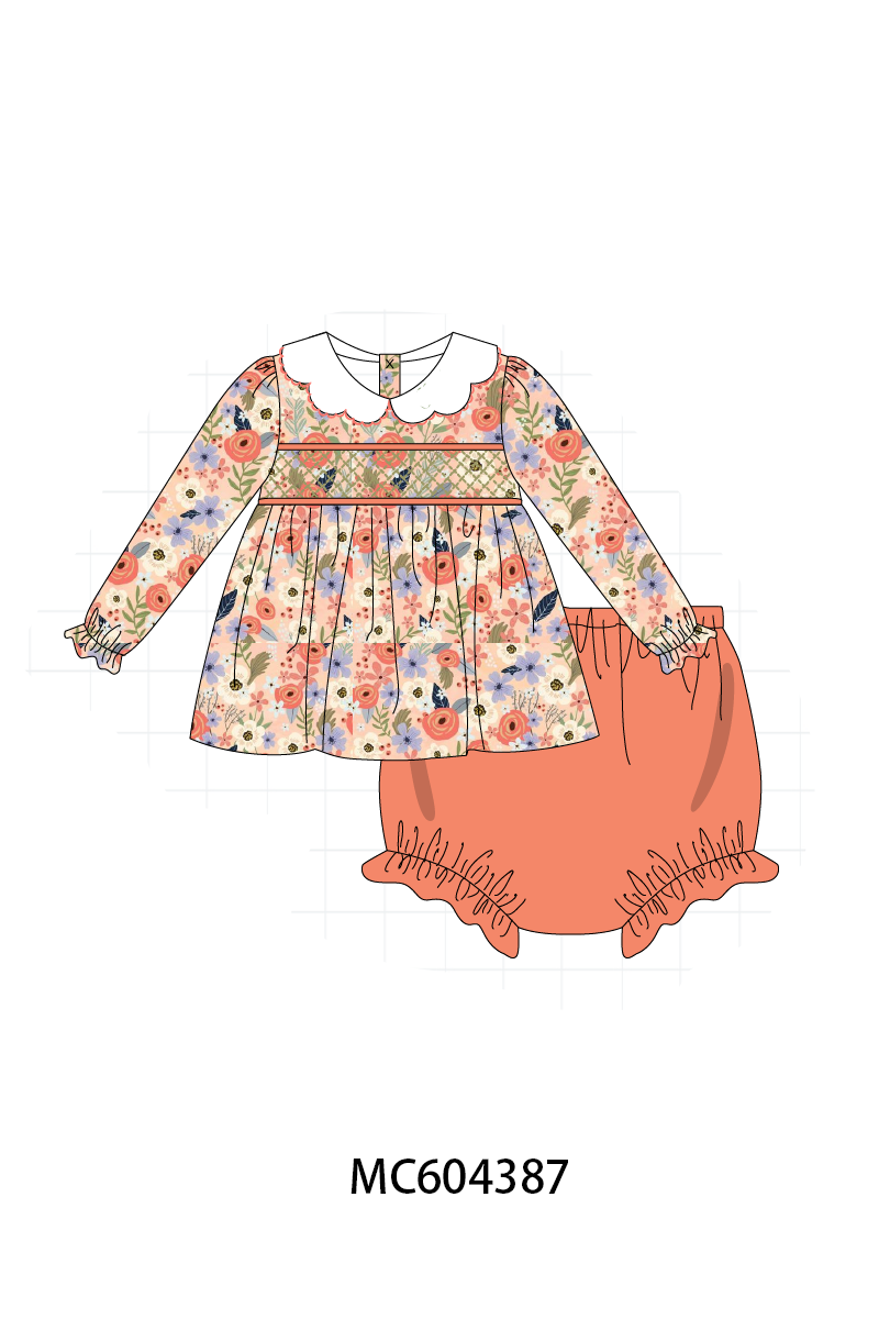 PO86 Coral floral smocked collection  - closing 4/13 - ETA early September