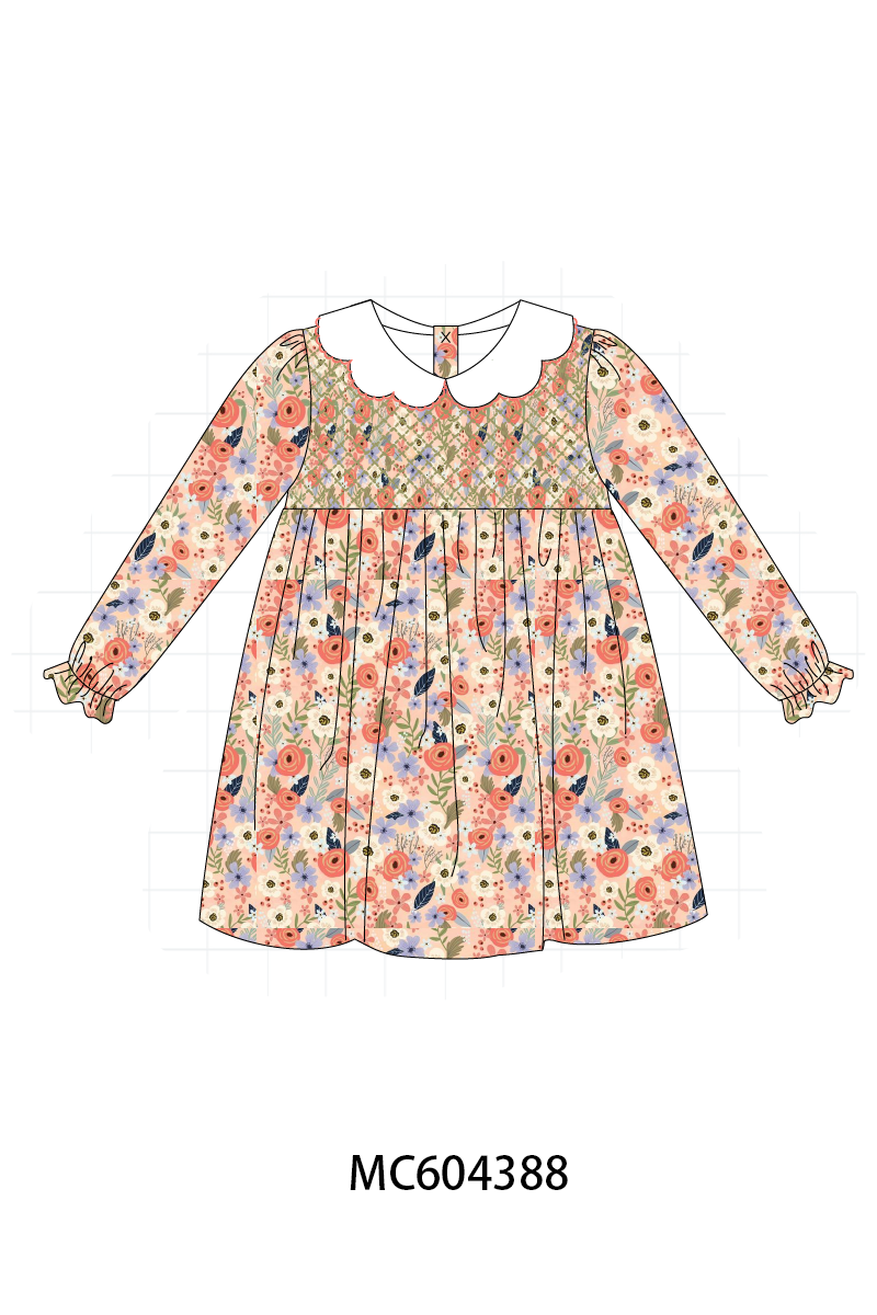 PO86 Coral floral smocked collection  - closing 4/13 - ETA early September