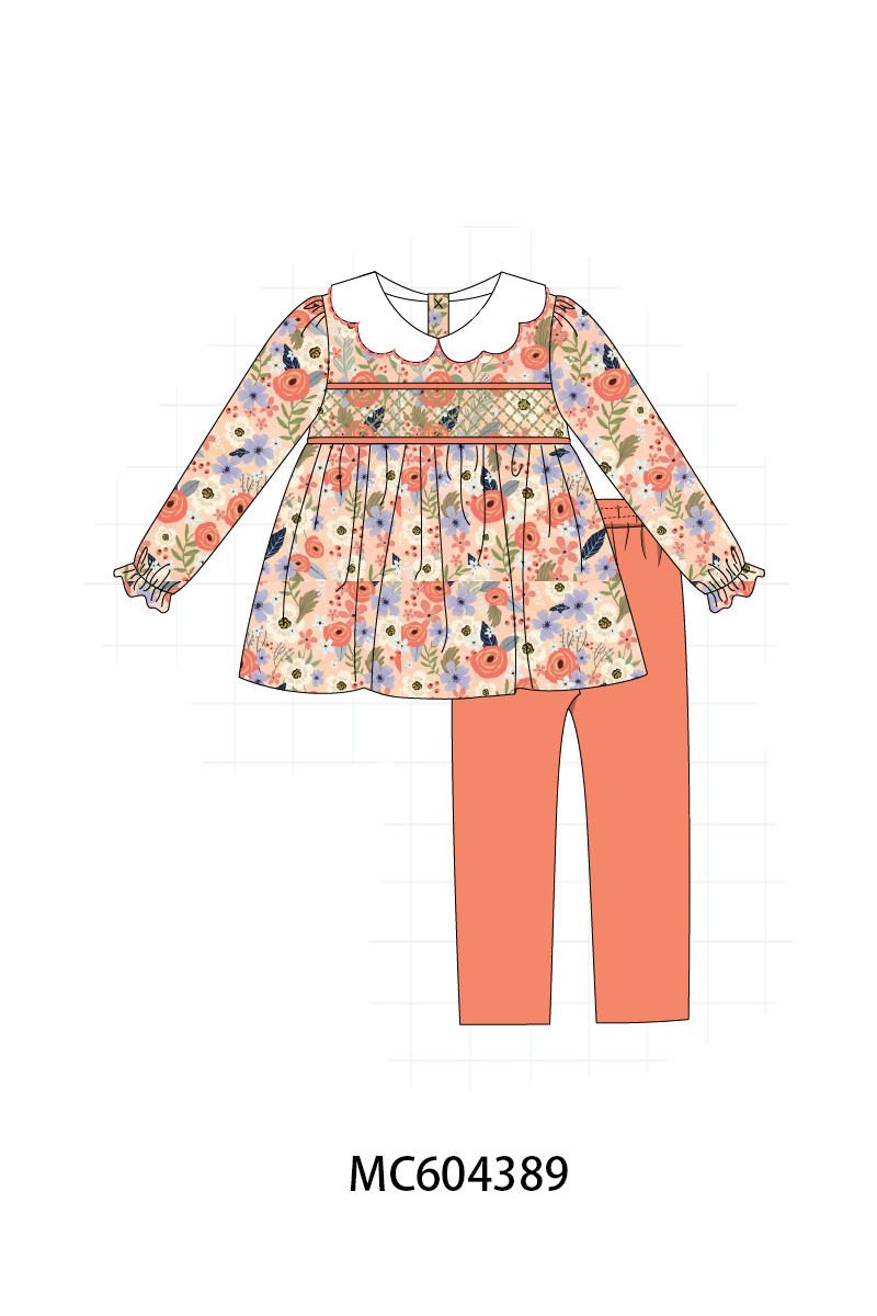 PO86 Coral floral smocked collection  - closing 4/13 - ETA early September