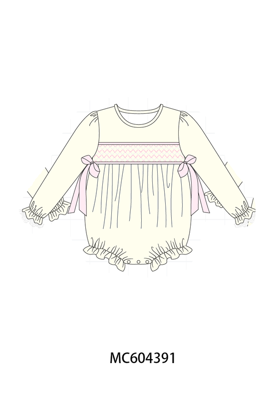 PO86 Cream smocked bow collection  - closing 4/13 - ETA early September