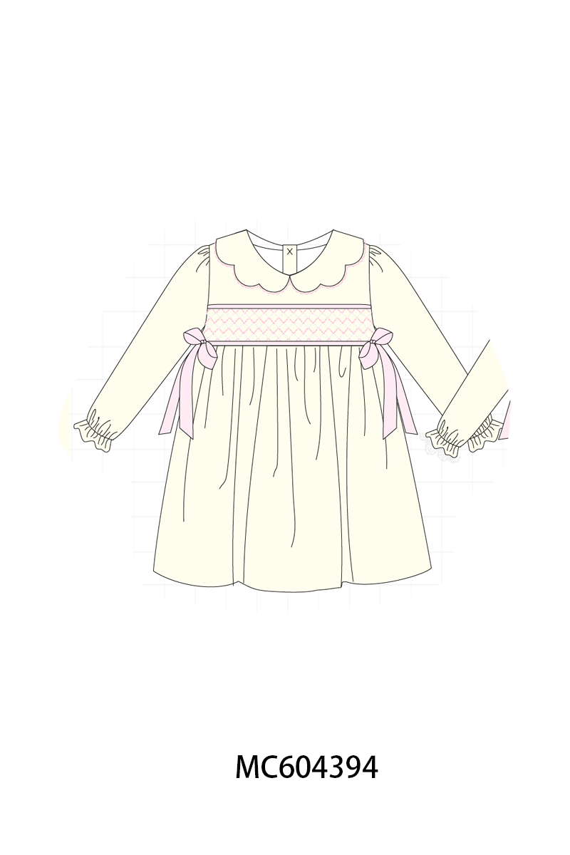 PO86 Cream smocked bow collection  - closing 4/13 - ETA early September