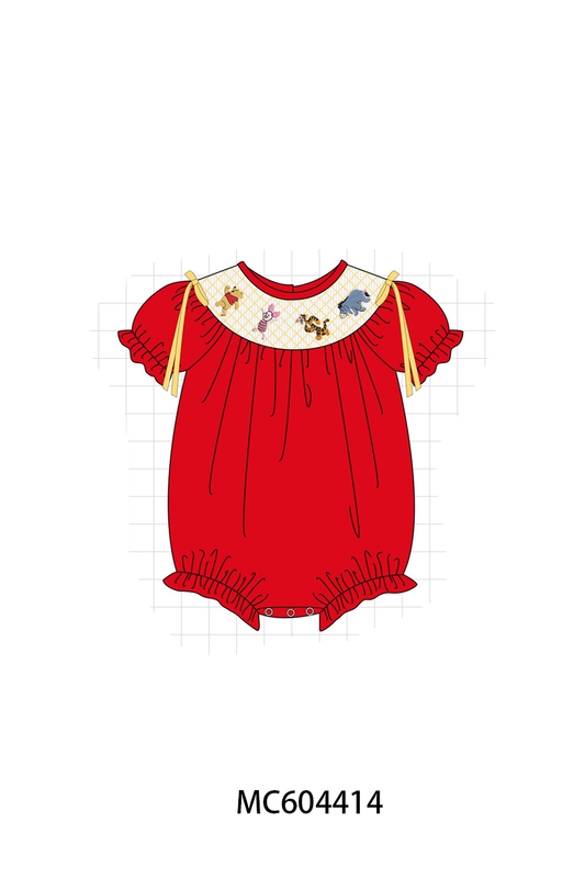 PO88 Red winnie the pool smocked ribbon collection - closing 4/27 - eta late September