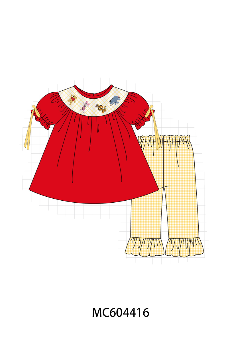 PO88 Red winnie the pool smocked ribbon collection - closing 4/27 - eta late September