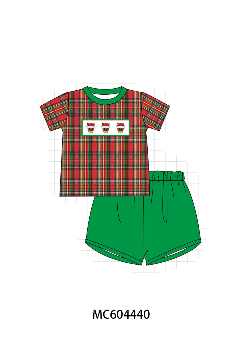 PO88 Red plaid christmas reindeer embroidery collection - closing 4/27 - eta late September