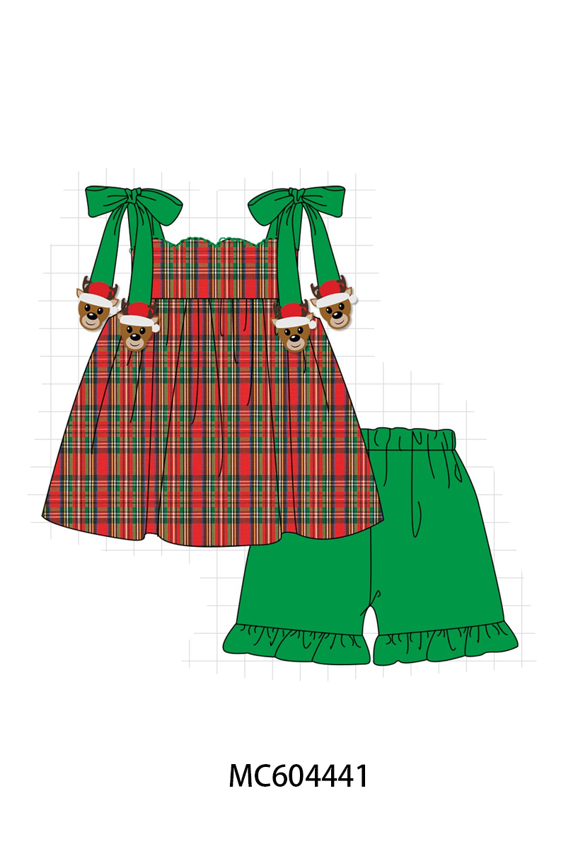 PO88 Red plaid christmas reindeer embroidery collection - closing 4/27 - eta late September