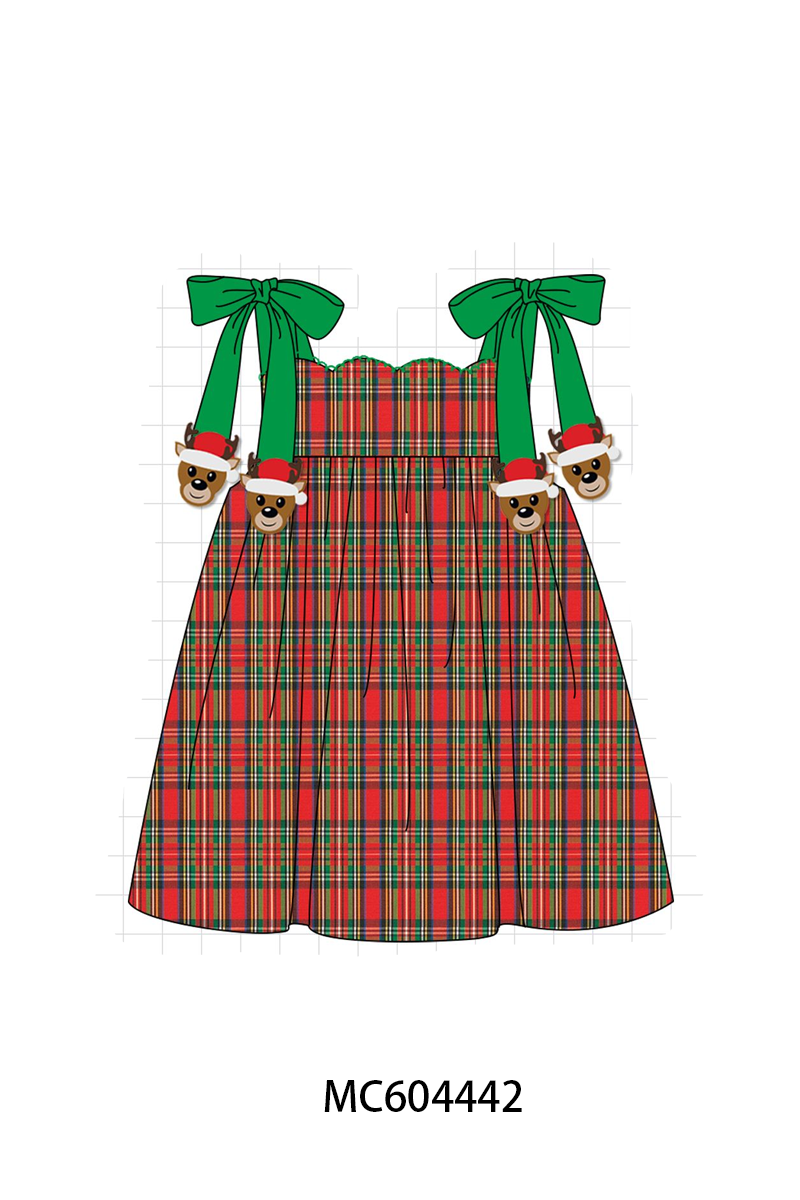 PO88 Red plaid christmas reindeer embroidery collection - closing 4/27 - eta late September