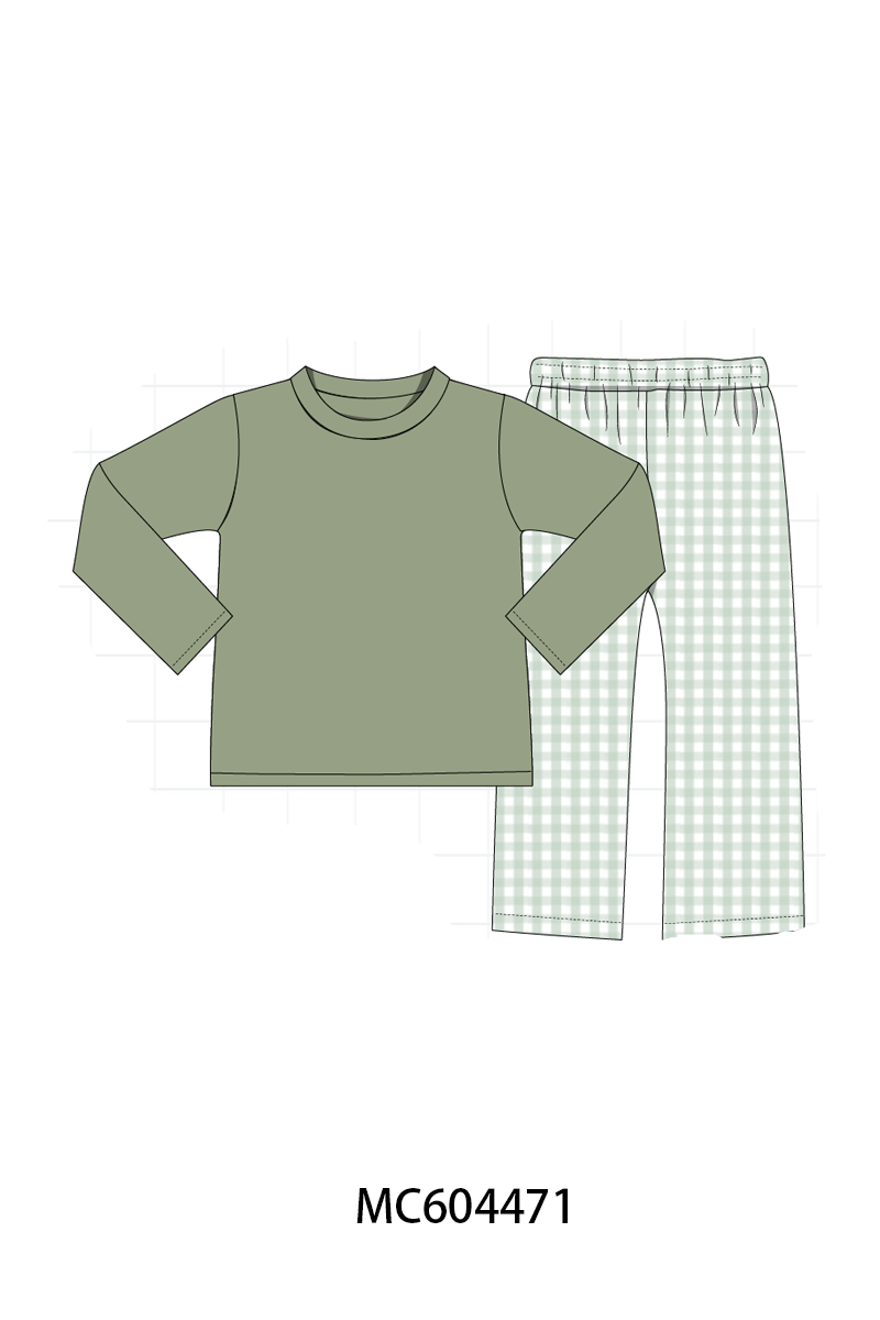 PO88 Green floral print ruffle gingham collection - closing 4/27 - eta late September