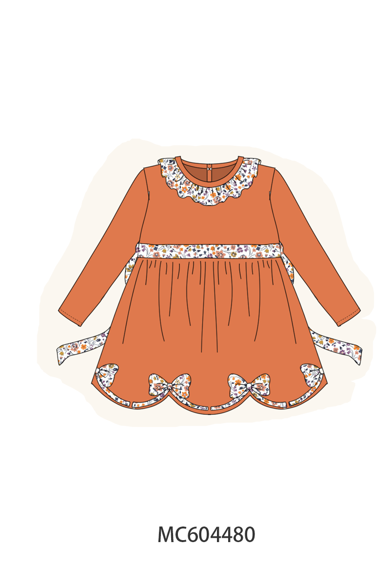 PO88 Orange floral print ruffle collection - closing 4/27 - eta late September